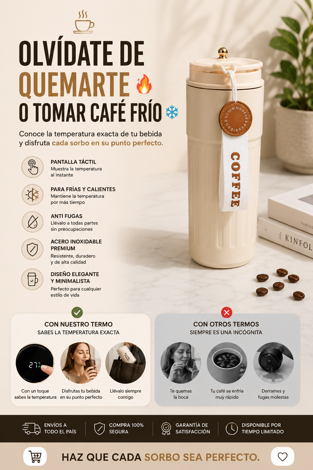VASO TERMO INTELIGENTE SmartCup Pro - CON PANTALLA DE TEMPERATURA