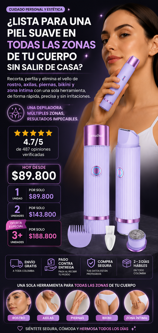 DEPILADORA ELECTRICA 2 EN 1 - PIEL SUAVE EN SEGUNDOS