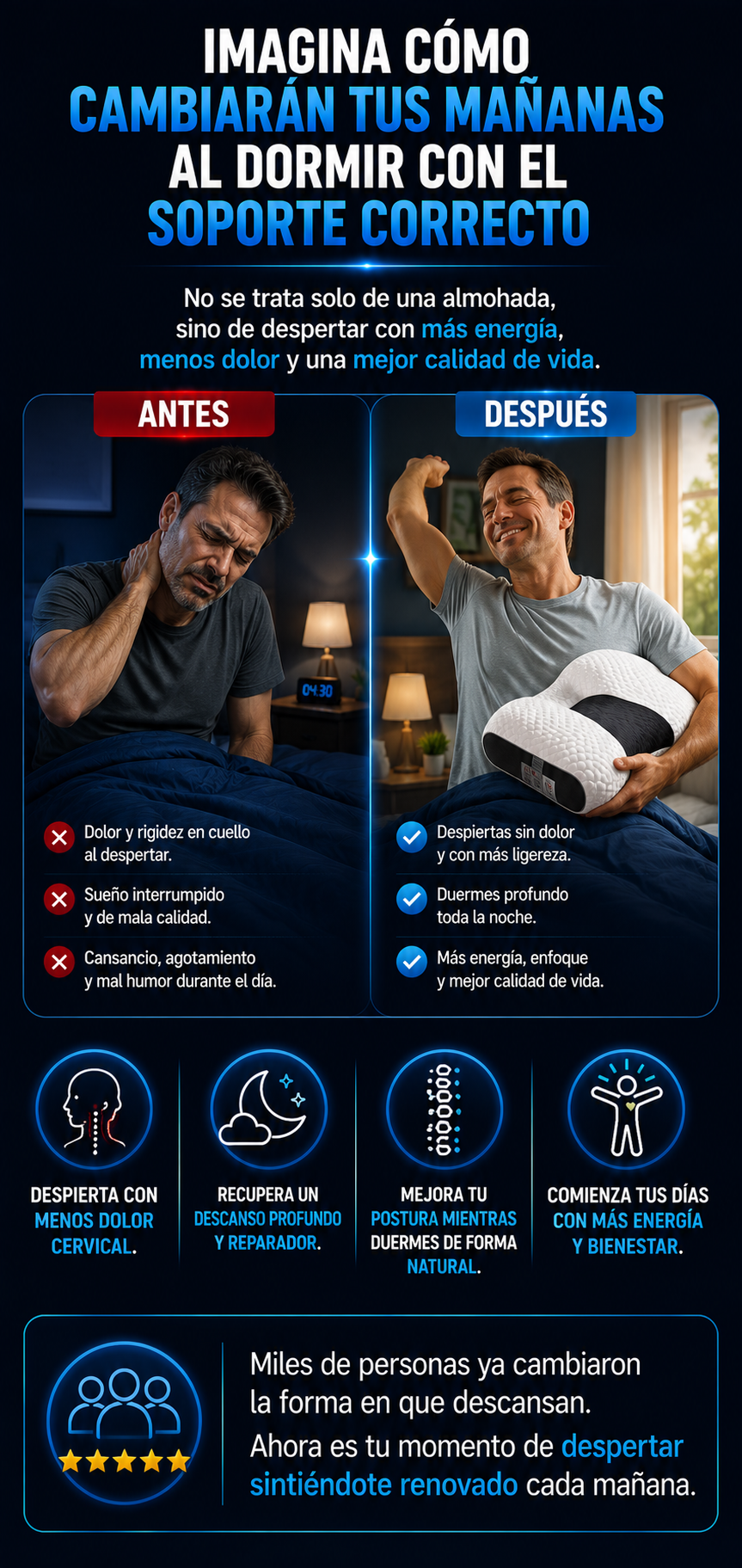 PROMO 2X1 Almohada Cervical Ergonómica 3D Premium