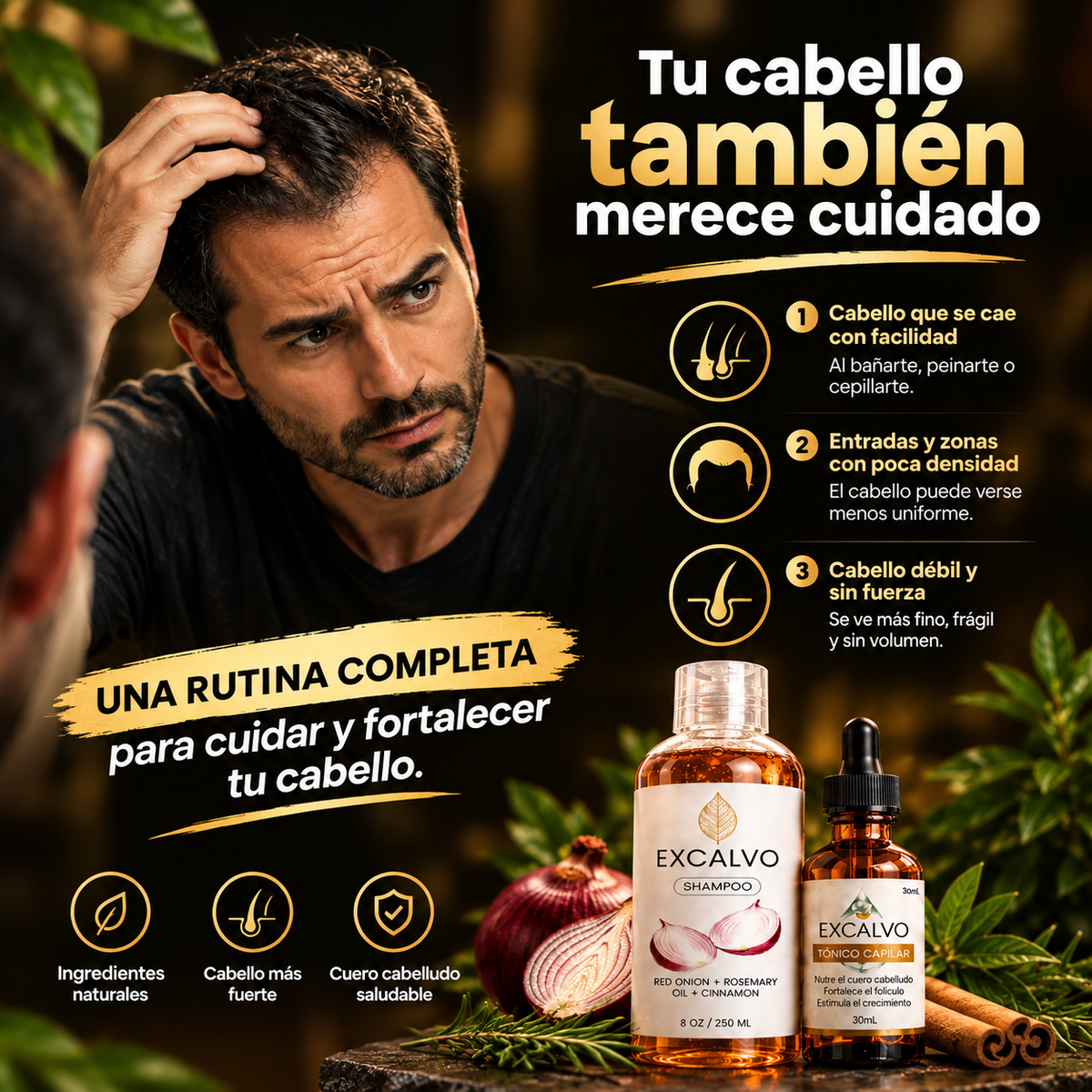 Pack EXCALVO — Shampoo + Tónico Capilar de REGALO🎁