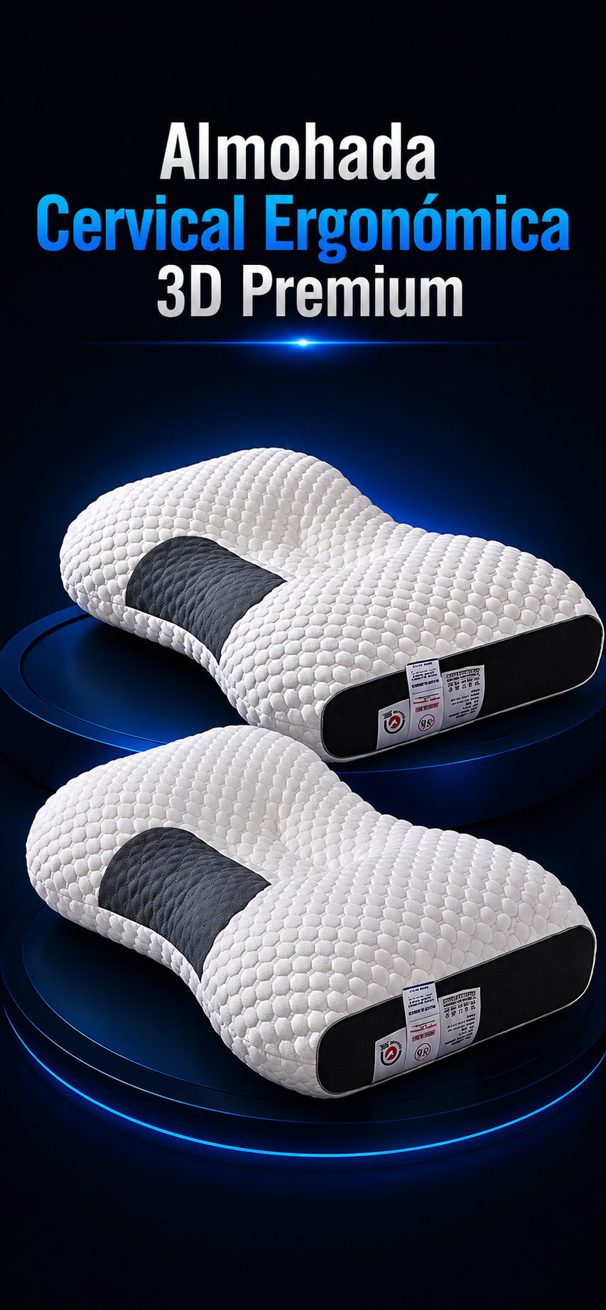 PROMO 2X1 Almohada Cervical Ergonómica 3D Premium