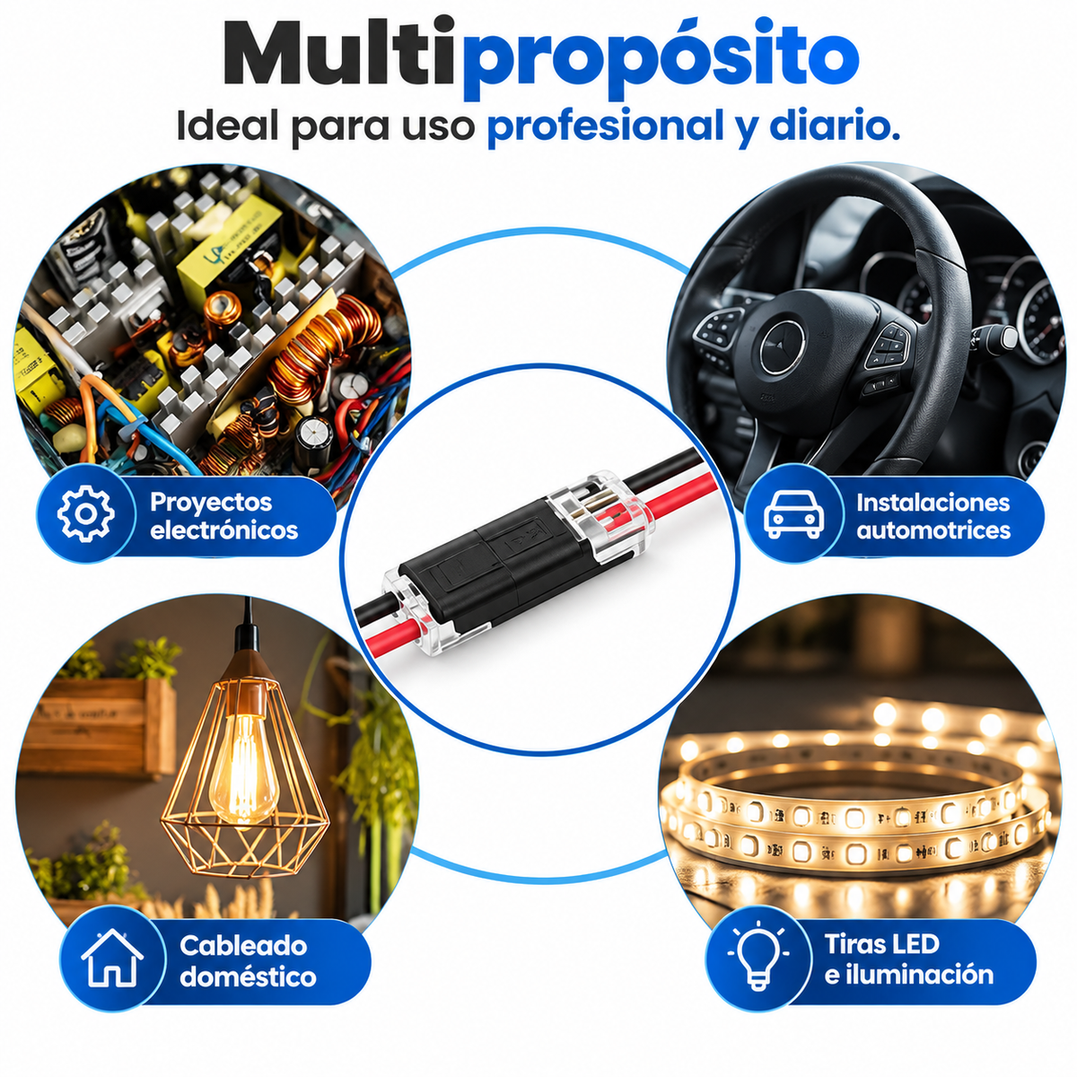 🔥 OFERTA 2X1 | PACK X50 CONECTORES LED D2 DE CONEXIÓN RÁPIDA Y SEGURA