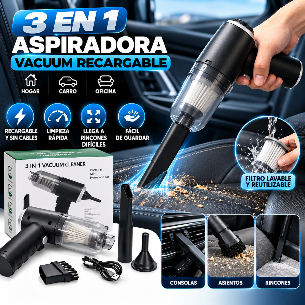 ASPIRADORA VACUUM RECARGABLE